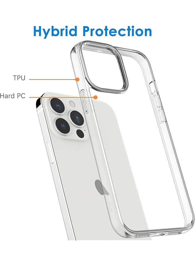 جي تيك جراب لهاتف iPhone 13 Pro مقاس 6.1 بوصة، غطاء خلفي شفاف مقاوم للصدمات غير قابل للاصفرار ومضاد للخدش - Image 3