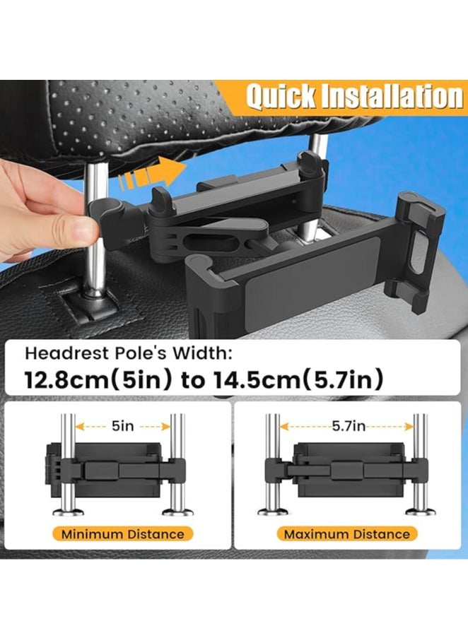 Tablet iPad Holder for Car Mount Headrest, Extendable Back Seat Universal iPad Holder Smartphone and Tablet with 4.7-12.9 Inch, Car Headrest Tablet Holder  - Image 3