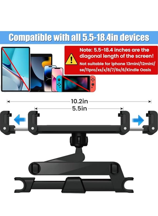 Tablet iPad Holder for Car Mount Headrest, Extendable Back Seat Universal iPad Holder Smartphone and Tablet with 4.7-12.9 Inch, Car Headrest Tablet Holder  - Image 4