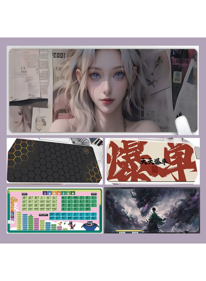 Large Dirty-Resistant Office Computer Desktop Mat Natural Rubber Large Mouse Pad Desktop Game Keyboard Desk Mat Series-Pattern:Flying Gundam [desktop Mouse Pad]  - Image 2
