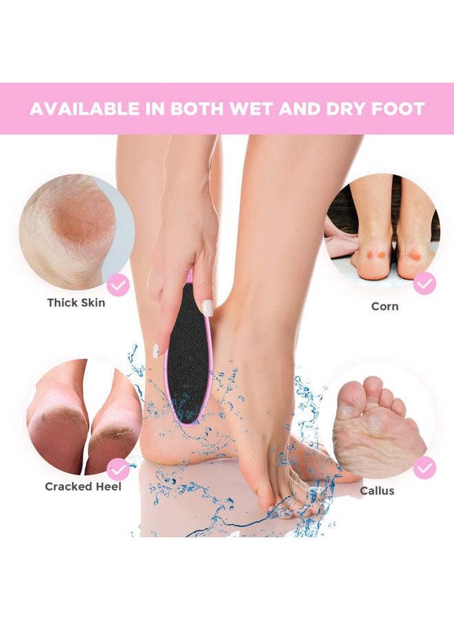 Minatee 100 قطعة من مبرد القدم مزدوج الجوانب لإزالة الجلد الميت أداة صنفرة كعب القدم مع مقبض بلاستيكي لمنتجع القدم (وردي) - Image 5