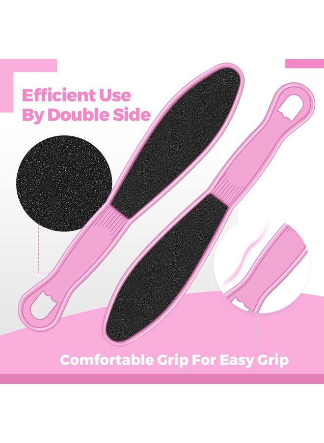 Minatee 100 قطعة من مبرد القدم مزدوج الجوانب لإزالة الجلد الميت أداة صنفرة كعب القدم مع مقبض بلاستيكي لمنتجع القدم (وردي) - Image 3