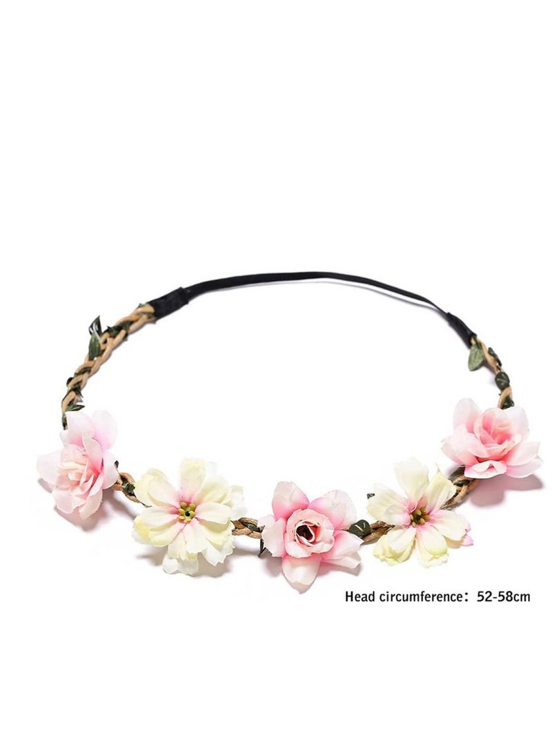 إسكدنيا Girls Corolla Head Flowers, 6 Pieces Flower Girl Tiaras Bridal Bridesmaid Headband Wreath Hairstyle Decoration Accessories - Image 2