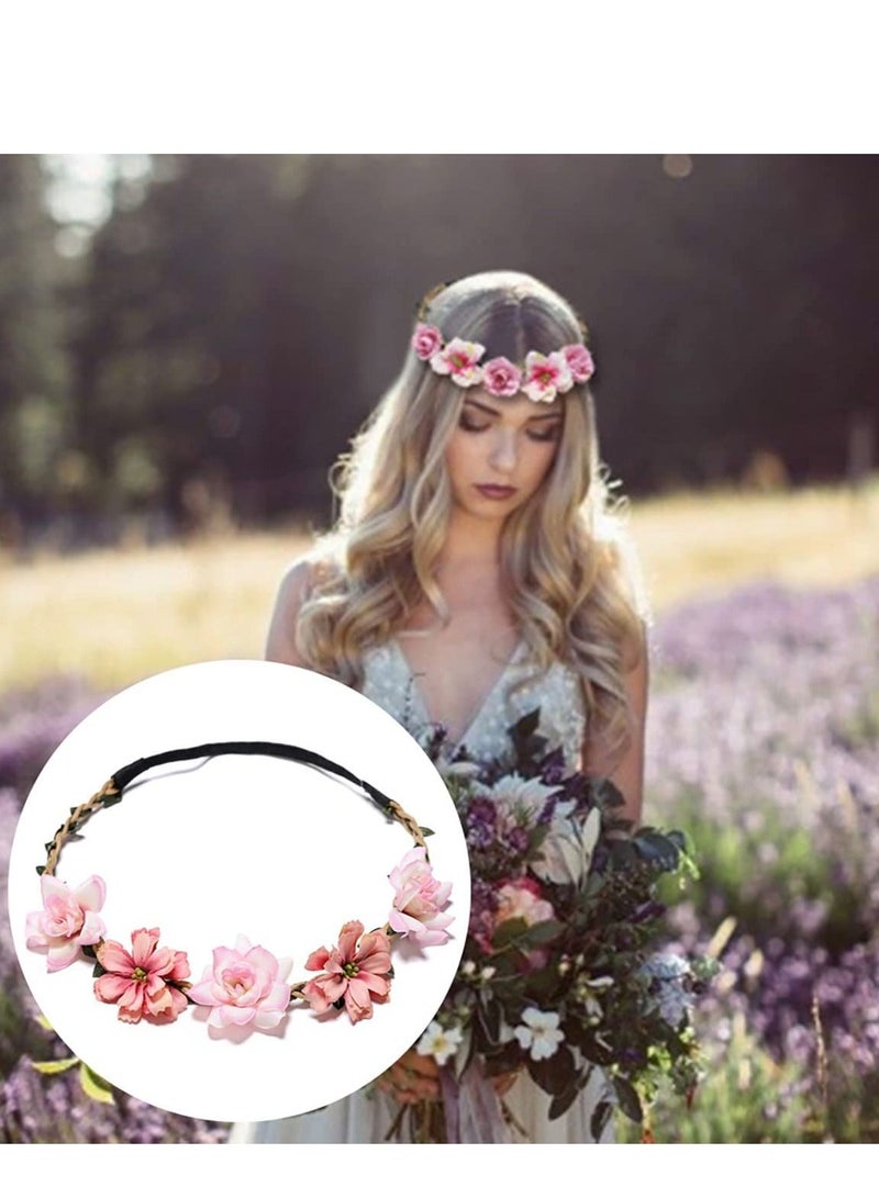إسكدنيا Girls Corolla Head Flowers, 6 Pieces Flower Girl Tiaras Bridal Bridesmaid Headband Wreath Hairstyle Decoration Accessories - Image 3