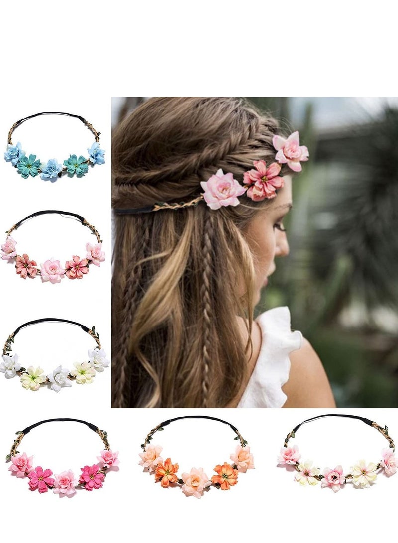إسكدنيا Girls Corolla Head Flowers, 6 Pieces Flower Girl Tiaras Bridal Bridesmaid Headband Wreath Hairstyle Decoration Accessories - Image 5