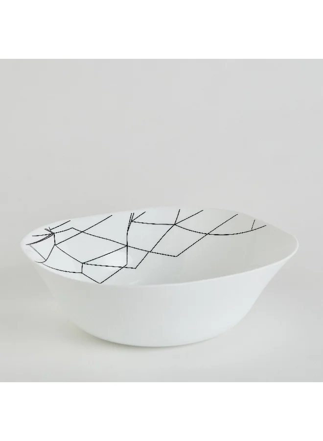 Home Box Crackle Opalware Serving Bowl 24 x 7.3 x 24 cm