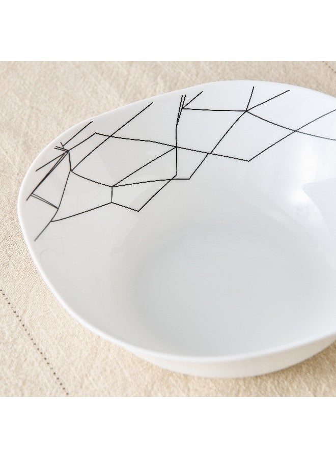 Home Box Crackle Opalware Serving Bowl 24 x 7.3 x 24 cm - Image 2