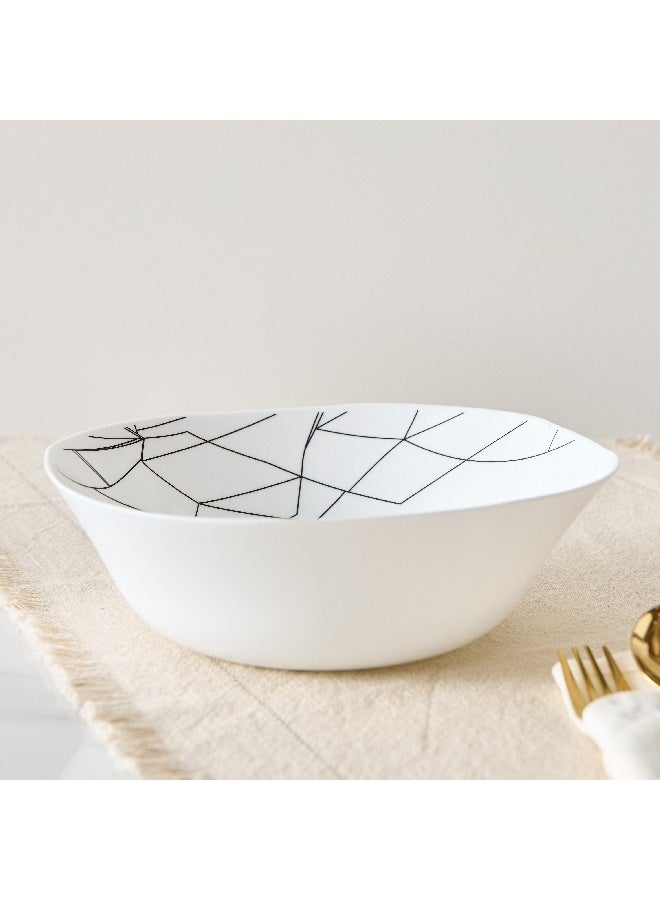 Home Box Crackle Opalware Serving Bowl 24 x 7.3 x 24 cm - Image 3