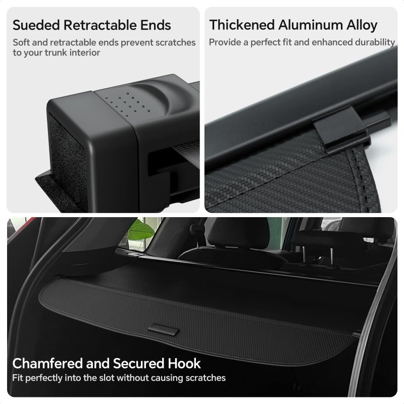 Blycorul Retractable Cargo Cover for Honda CRV 2023-2025 2026 - Carbon Fiber Texture Trunk Cover, Car Accessories, Anti-Peeping Luggage Privacy Shield for CR-V 2023 2024 2025 2026 Cargo Cover - Image 3