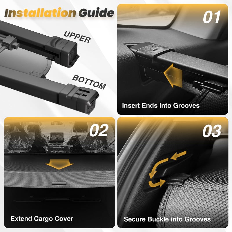 Blycorul Retractable Cargo Cover for Honda CRV 2023-2025 2026 - Carbon Fiber Texture Trunk Cover, Car Accessories, Anti-Peeping Luggage Privacy Shield for CR-V 2023 2024 2025 2026 Cargo Cover - Image 5