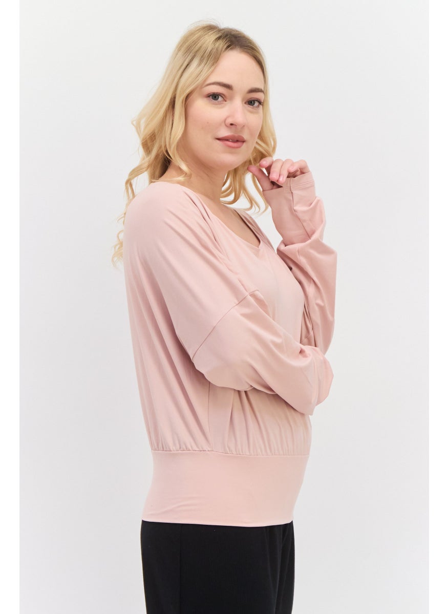 PUMA Women Sportwear Fit Long Sleeves Brand Logo Training Top, Peach  - Image 2