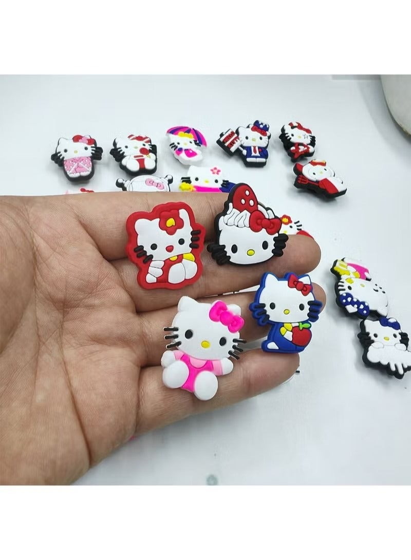 24-Piece Crocs Shoe Decoration Charms, Cartoon Hello Kitty Series Charms Shoes Charm for Crocs Hole Hole Shoe, for Kids Boys Girls Men Women Party Favor - Image 2