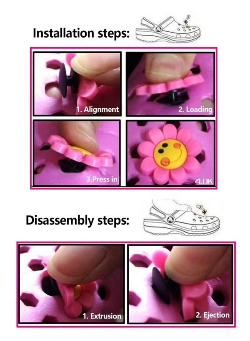 24-Piece Crocs Shoe Decoration Charms, Cartoon Hello Kitty Series Charms Shoes Charm for Crocs Hole Hole Shoe, for Kids Boys Girls Men Women Party Favor - Image 5