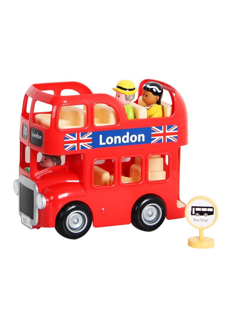 Y&D Double Decker Tour Bus Toy Classic Toys City Tour London Bus With 3 Play Figure - Image 1