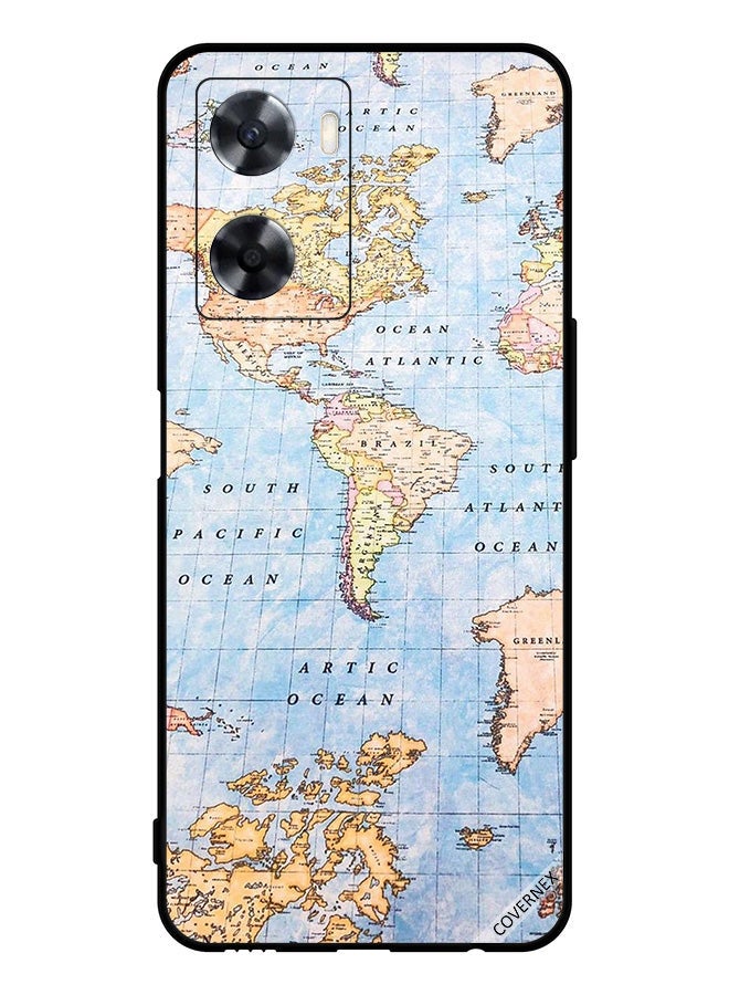 Covernex Protective Case Cover For Oppo A77 4G World Map - Image 1