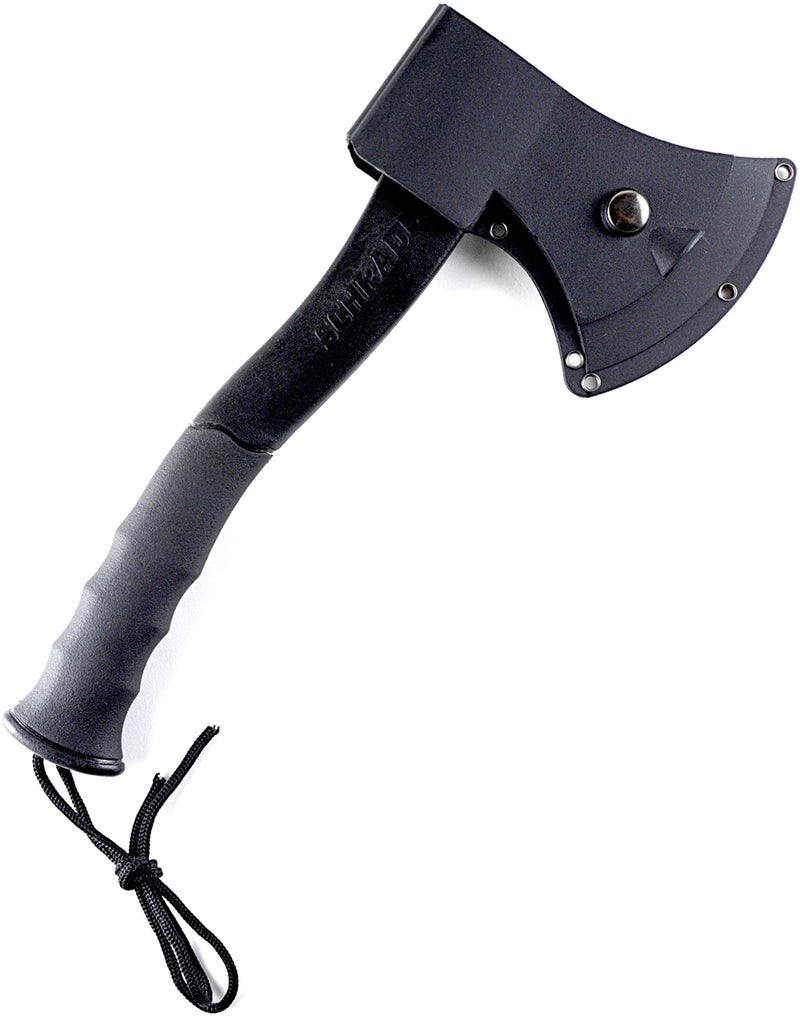 SCHRADE Schrade SCAXE2 11.8in Stainless Steel Small Axe with 3.8in Blade and Glass Fiber PA and TPR Rubber Handle for Outdoor Survival Camping and Everyday Tasks , Grey  - Image 3