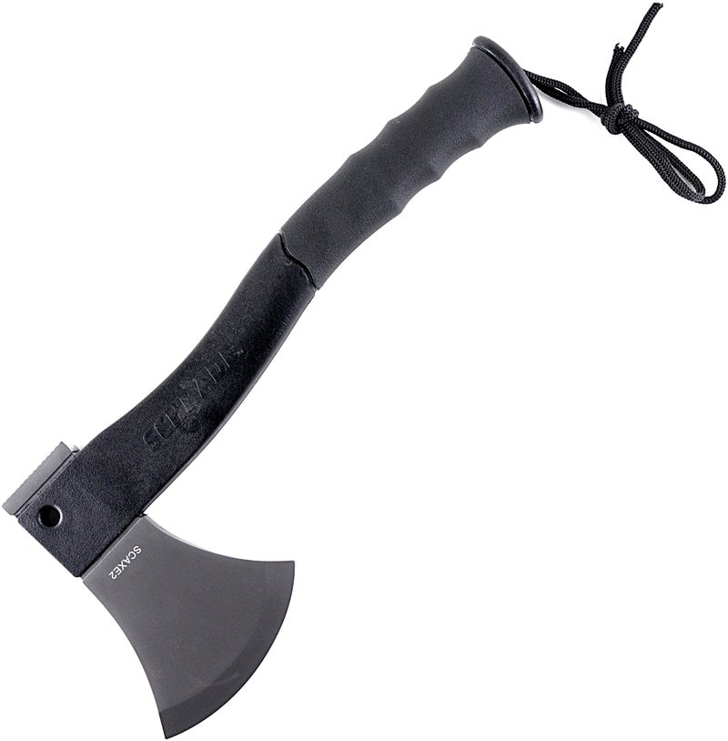 SCHRADE Schrade SCAXE2 11.8in Stainless Steel Small Axe with 3.8in Blade and Glass Fiber PA and TPR Rubber Handle for Outdoor Survival Camping and Everyday Tasks , Grey  - Image 1
