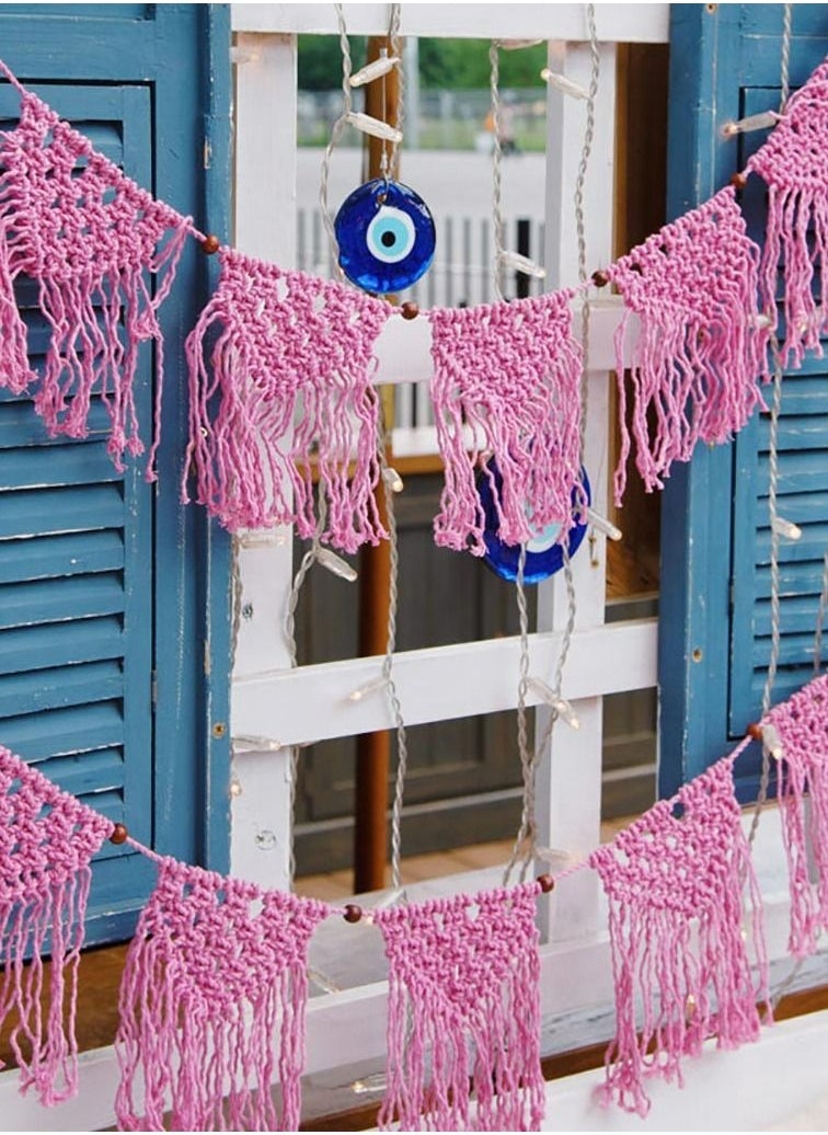 Talking Tables Pink Macrame Garland by Talking Tables  - Image 1