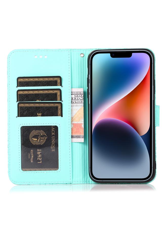 Zaboon Case For iPhone 13 Pro Skin Feel Embossed Sunflower Horizontal Leather Case - Image 4