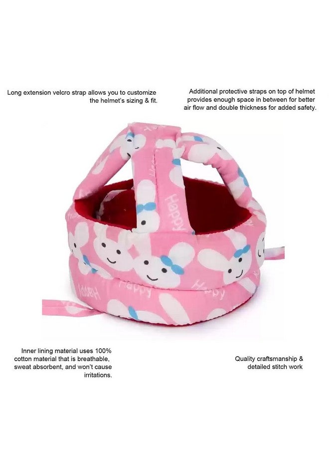 SHOPTOSHOP Baby Head Protective Helmet, Bumper Bonnet Baby Safety Helmet For Crawling And Walking & Adjustable Toddlers Head Safety Cushion Backpack,Baby Protection Age 6-24 Months (Pink) - Image 4