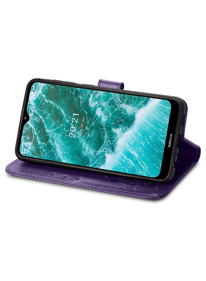 S-TOP Case For Nokia C30 Four-leaf Clasp Embossed Leather Phone Case - Image 4