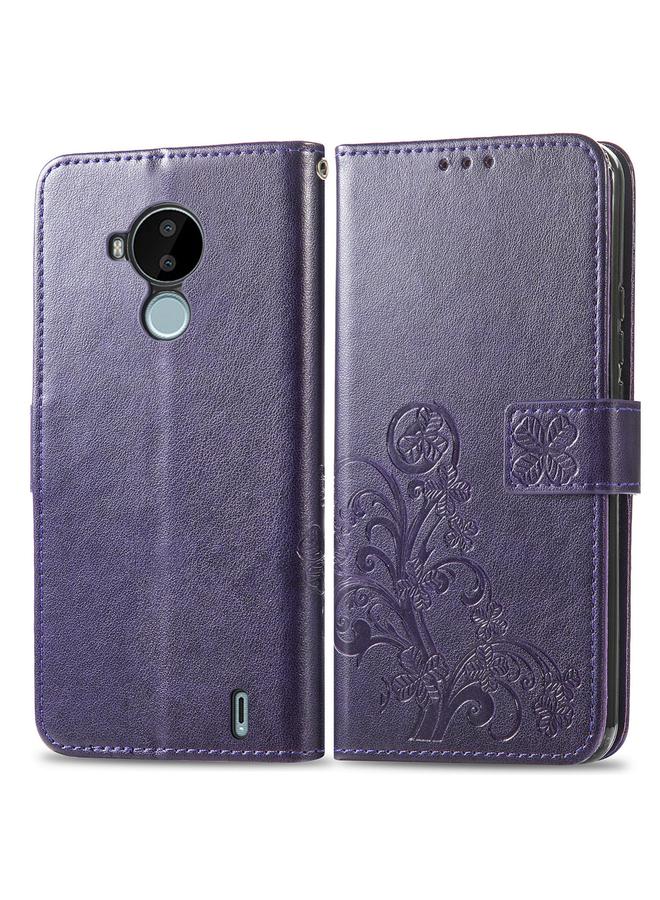 S-TOP Case For Nokia C30 Four-leaf Clasp Embossed Leather Phone Case - Image 2