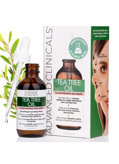 Advanced Clinicals Advanced Clinicals Tea Tree Oil For Skin  Acne Patch Vegan Facial Serum  Targets Redness Bumps Acne Scars  Vegan 100 Organic Pure Tea Tree Oil For Face WVitamin E  Witch Hazel 18 Fl Oz 