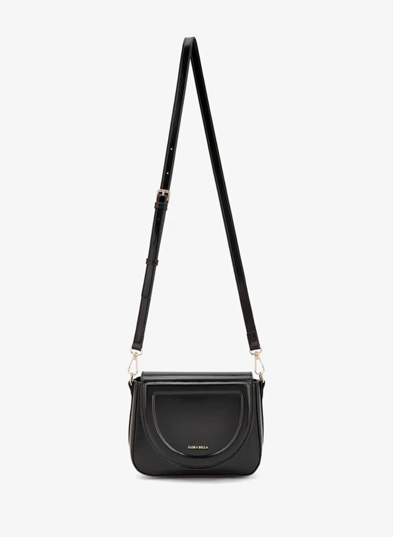 Flora Bella By Shoexpress BLACK Solid Crossbody Bag With Detachable Strap for Women | Best Price UAE