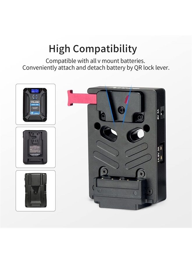 Nitze لوحة بطارية V Mount مع مخرج 8V/3A DC، 14.8V/3A D-tap و PD 3.0 USB-C - N21-D6 - Image 4