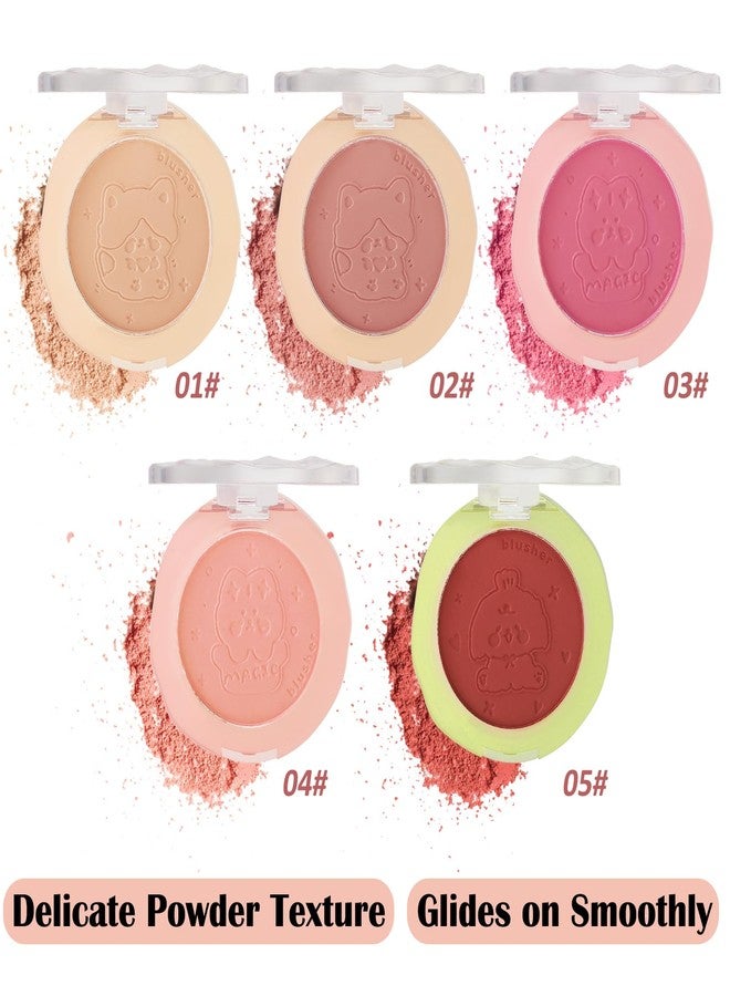 Boobeen Blush Powder Face Makeup, Highly Pigmented Single Color Face Blush for Cheeks, Shape, Contour & Highlight Face to Create a Natural Matte Finish, Blendable - Image 4