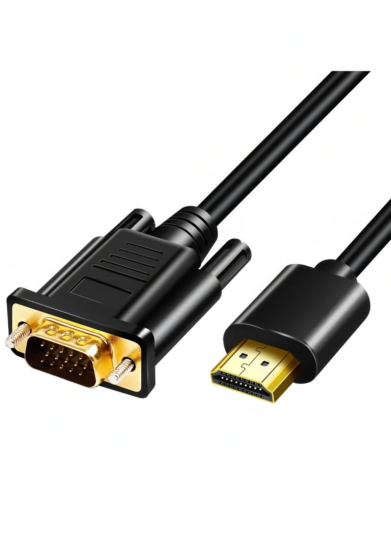 أبلينم كابل محول HDMI إلى VGA بطول 1.8 متر، مطلي بالذهب 1080 بكسل، كابل محول فيديو رقمي إلى VGA تناظري نشط لأجهزة الكمبيوتر المكتبية وأجهزة العرض وأجهزة التلفزيون عالية الدقة وRaspberry Pi وRoku وXbox - Image 1