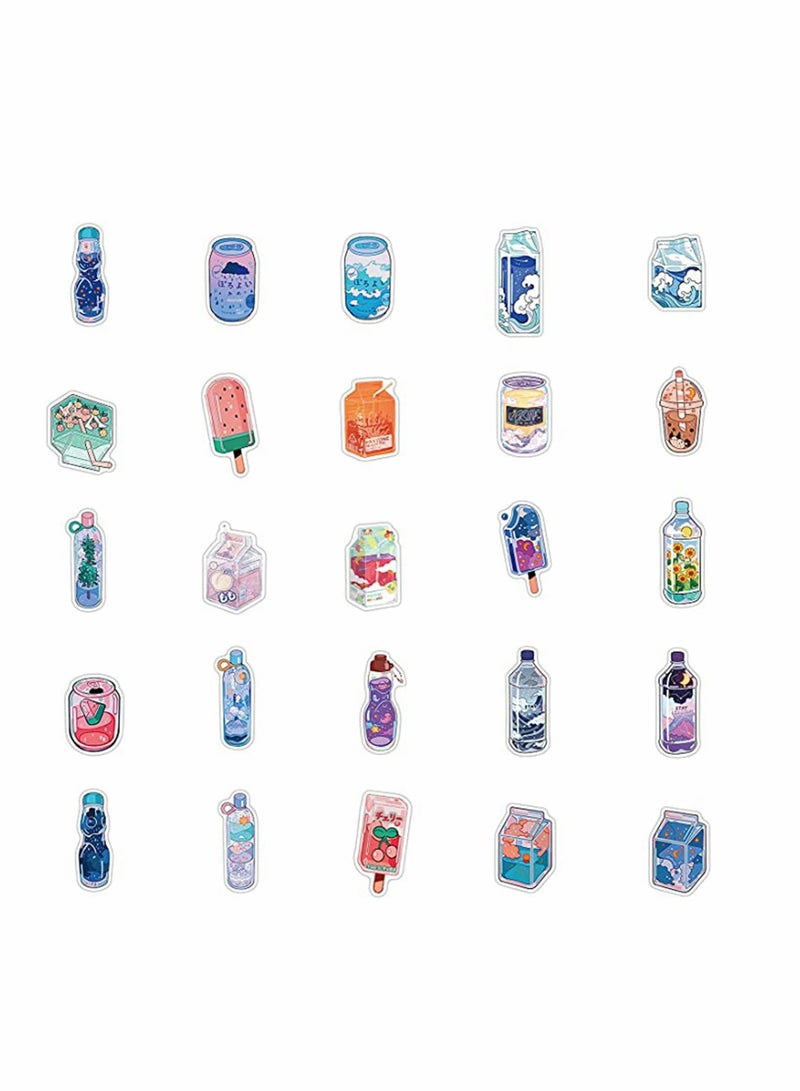 Cartoon Stickers, Cute Food Stickers for Water Bottles, 50 Pcs Waterproof Vinyl Sticker - Image 3