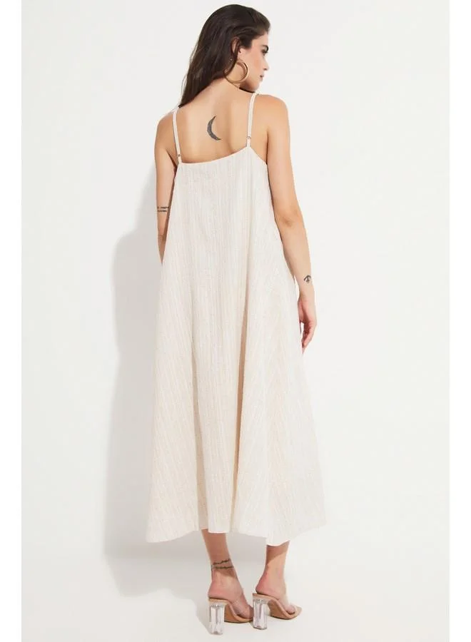 جون Striped Textured Dress