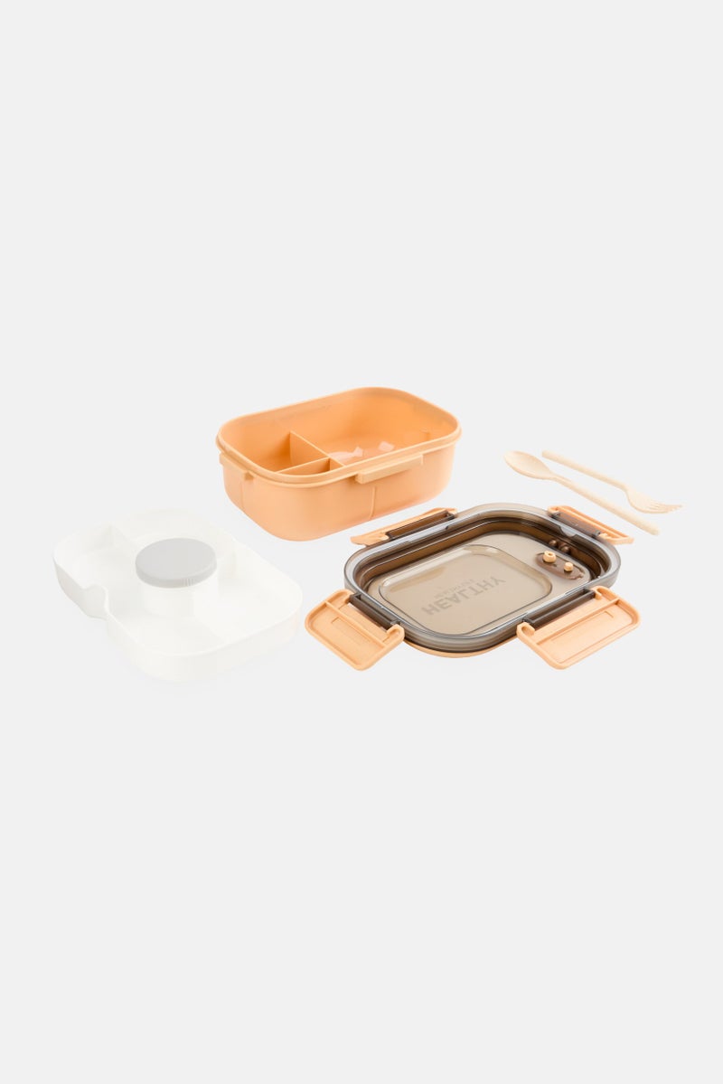 YAH Creation Bento Lunch Box With Sauce Box, Tan - Image 2