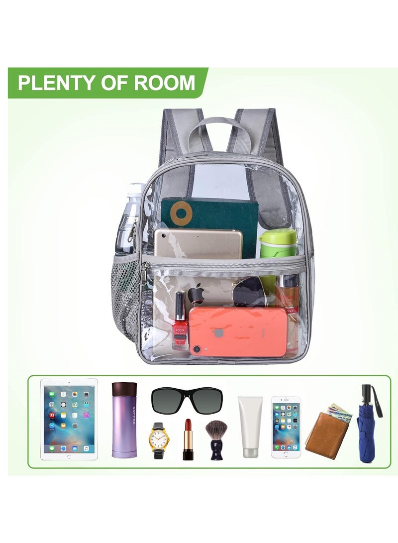 YelaJoy Clear Backpack  for Women and Men, Clear Bag for Stadium Events, Water proof Transparent bag for Concert Sporting Festival ( Grey, 32*27*13 cm) - Image 2
