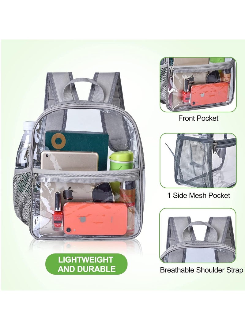 YelaJoy Clear Backpack  for Women and Men, Clear Bag for Stadium Events, Water proof Transparent bag for Concert Sporting Festival ( Grey, 32*27*13 cm) - Image 3