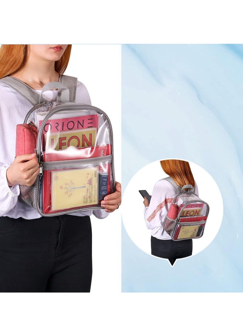 YelaJoy Clear Backpack  for Women and Men, Clear Bag for Stadium Events, Water proof Transparent bag for Concert Sporting Festival ( Grey, 32*27*13 cm) - Image 4