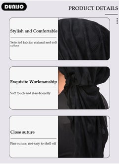DUNISO Women Under Scarf Hijab Cap  Islamic Muslim Under Hijab Cap  Back Closure Fashionable Solid Color Headwraps Lightweight Turban Beanie Cap Underscarf Hijab Cap  for Women Girls  - Image 2