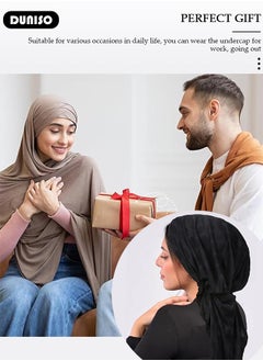 DUNISO Women Under Scarf Hijab Cap  Islamic Muslim Under Hijab Cap  Back Closure Fashionable Solid Color Headwraps Lightweight Turban Beanie Cap Underscarf Hijab Cap  for Women Girls  - Image 4