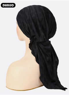 DUNISO Women Under Scarf Hijab Cap  Islamic Muslim Under Hijab Cap  Back Closure Fashionable Solid Color Headwraps Lightweight Turban Beanie Cap Underscarf Hijab Cap  for Women Girls  - Image 5