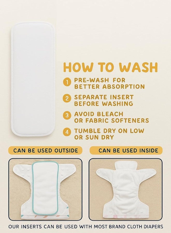 Kritiu Reusable Leakage-proof cotton cloth diapers for babies, high absorbent 6 reusable diaper 6 insert pad combo pack washable cloth diaper free size 3-15kg baby adjustable new born cloth diaper (Black Insert) - Image 2