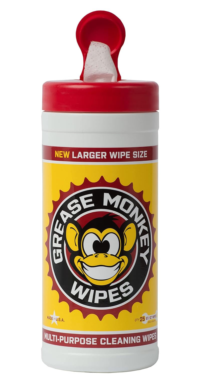 grease monkey Multi-Purpose, Heavy Duty Cleaning Wipes Canister, 25-Count (Pack of 6) - Image 1