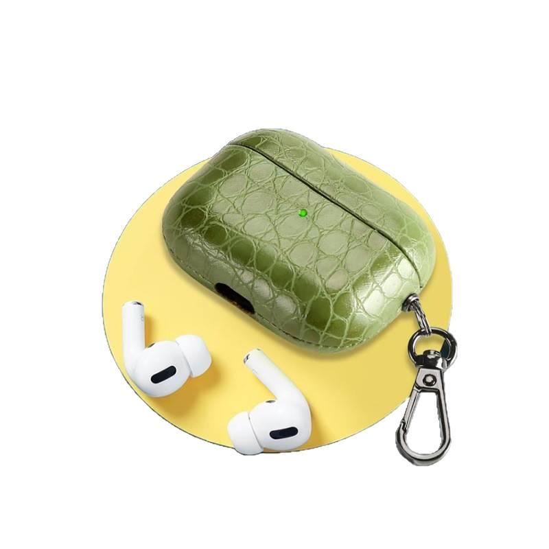 حافظة حماية متوافقة مع سماعات AirPods 4 / سماعات AirPods 1 / 2 جلدية مع غطاء صلب باللون بني وحماية من الخدش وحمل يومي خفيف خفيف الوزن - LILA - Image 5