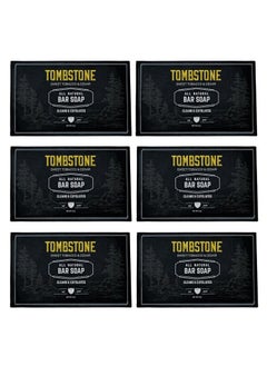 Live Bearded Live Bearded All-Natural Bar Soap for Men, 6-Pack of 5 oz - Made in the USA - Exfoliates and Moisturizes - Charcoal, Pumice, Shea Butter | Tombstone Scent - Sweet Tobacco, Cedar 