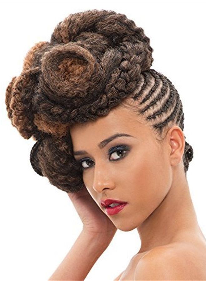 Janet Collection 3X Caribbean 100% Kanekalon Synthetic Hair Braid - Afro Twist 80" (4(medium brown)) by Janet Collection - Image 1