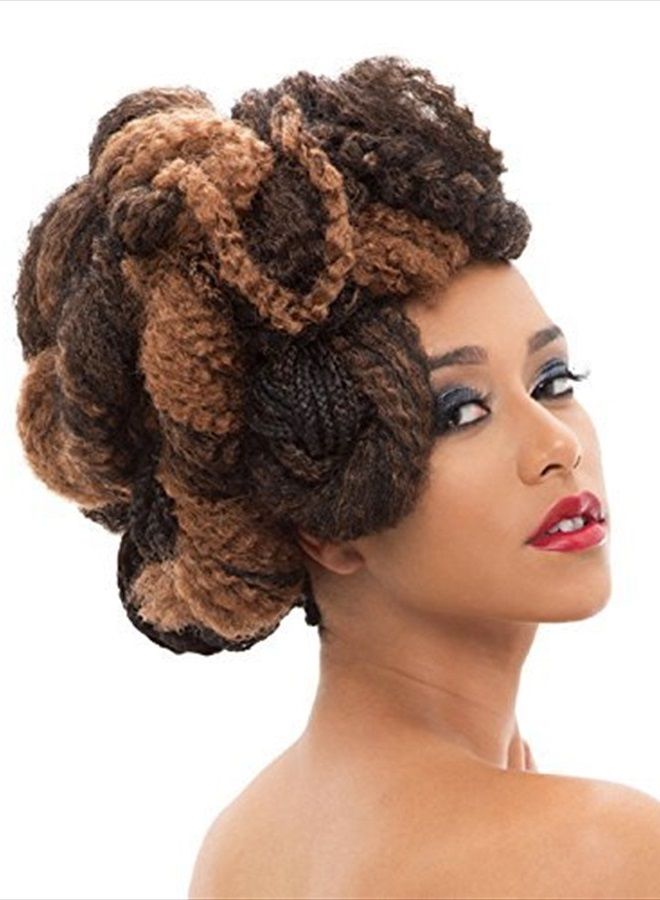 Janet Collection 3X Caribbean 100% Kanekalon Synthetic Hair Braid - Afro Twist 80" (4(medium brown)) by Janet Collection - Image 3