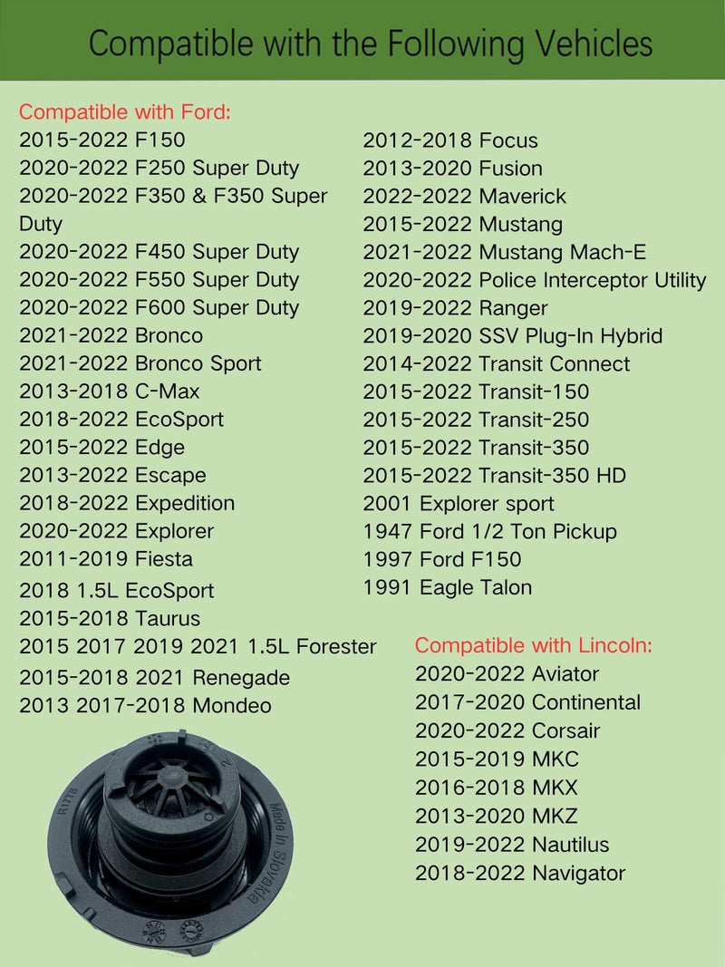 bekelan غطاء خزان السائل المبرد للرادياتير، غطاء خزان السائل المبرد لفورد فوكاس موستانج فيusion إيسكايب F150 F250 F350 F450 F550 F600 فييستا برونكو إيدج رينجر إكسبيديشن إكسبلورر ترانزيت ولينكولن أفييتور MKZ MKC MKX - Image 2