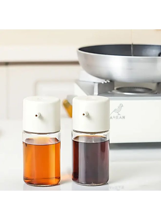 Beige Glass Kitchen Oil Dispenser 2pcs Food Grade No Residue For Soy Sauce Vinegar Cooking Oil - Image 5