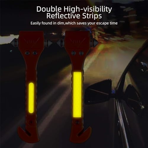 ZHSX Safety Hammer, 10 Pack Car Emergency Escape Tool Car Window Breaker and Seat Belt Cutter with Light Reflective Tape for Family Car Life Saving Survival Kit - Image 5
