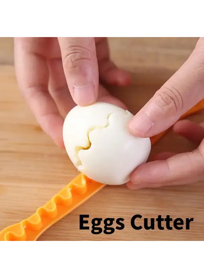 4pcs Orange Yellow Flower Shaped Egg Slicer For Boiled Eggs Breakfast Salad Decorating Tool - Image 2